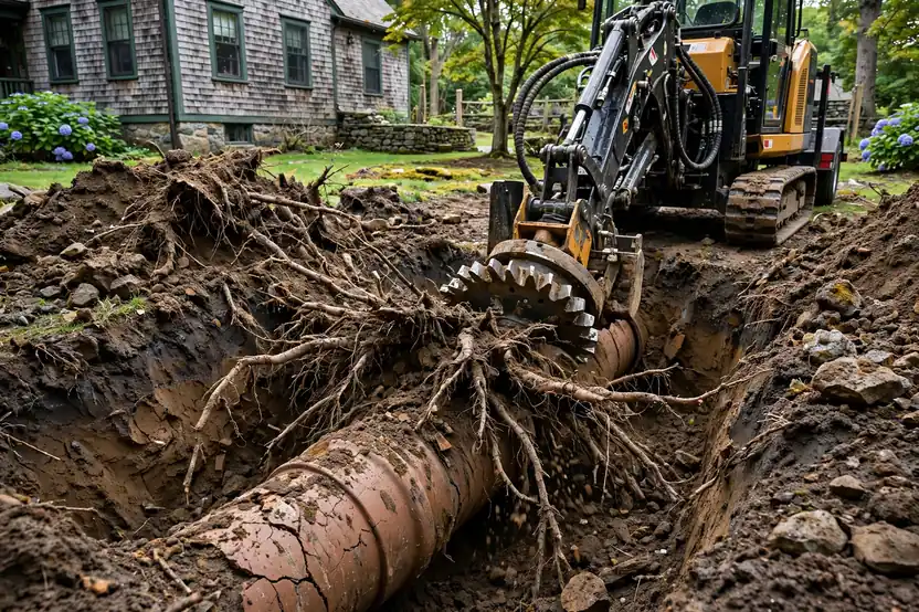 Tree Root Removal in Beverly, MA — Sewer Line Repair Works