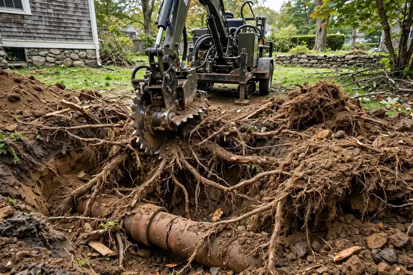 Tree Root Removal in Burlington, MA — Sewer Line Repair Works