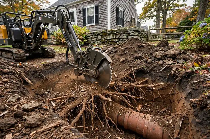 Tree Root Removal in Marblehead, MA — Sewer Line Repair Works