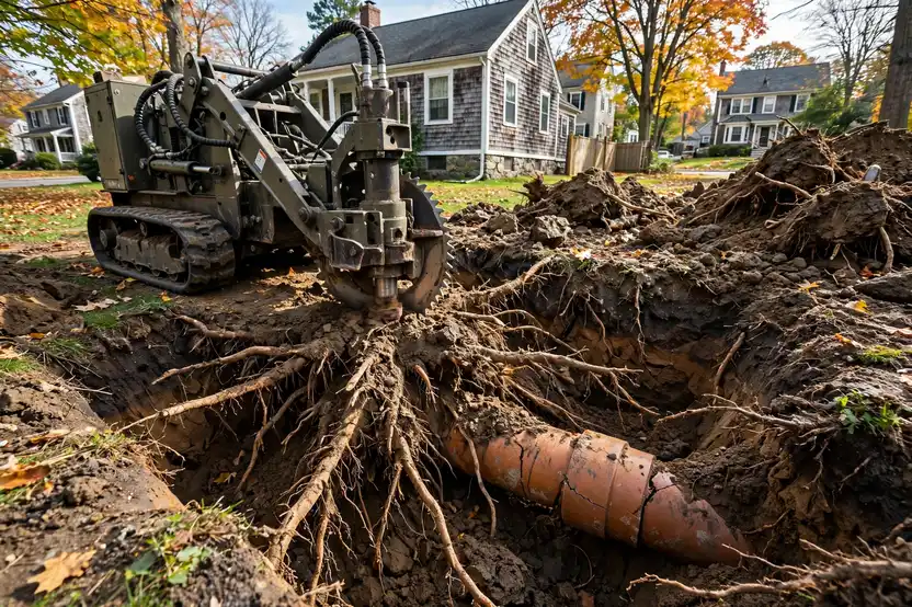 Tree Root Removal in Melrose, MA — Sewer Line Repair Works