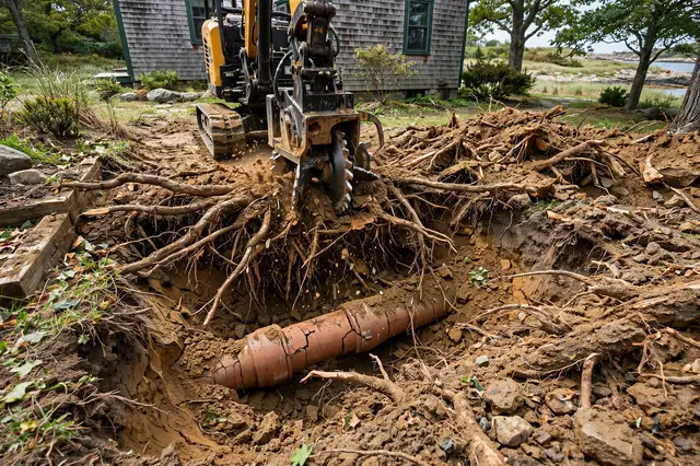 Tree Root Removal in Nahant, MA — Sewer Line Repair Works