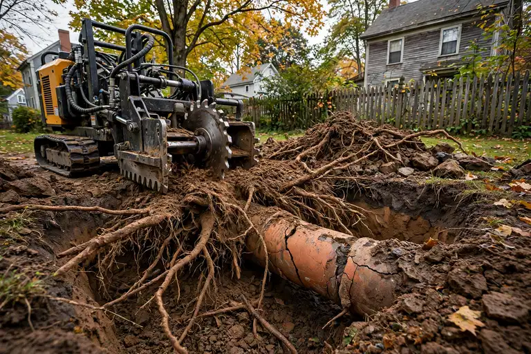 Tree Root Removal in Salem, MA — Sewer Line Repair Works