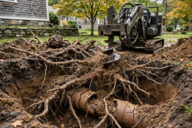 Tree Root Removal in Stoneham, MA — Sewer Line Repair Works
