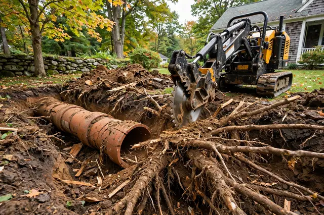 Tree Root Removal in Tewksbury, MA — Sewer Line Repair Works