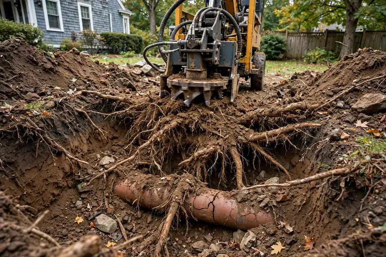 Tree Root Removal in Wilmington, MA — Sewer Line Repair Works